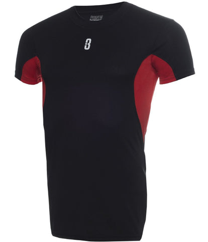 YOUTH ISO - Short Sleeve Compression T-Shirt Black/Red
