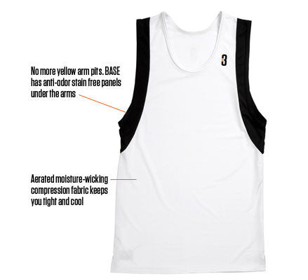 Point 3 Basketball Fadeaway Long Sleeve Shooting Shirt White / L