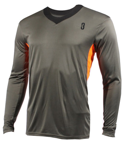 YOUTH SHOOTAROUND - Long Sleeve Shooting Shirt Grey/Orange